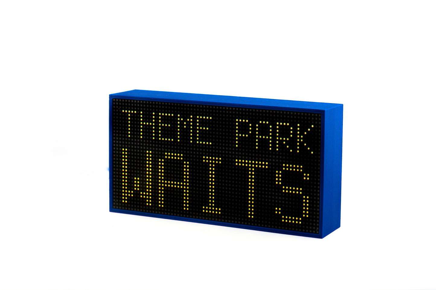 The theme park ride wait time retro scrolling LED display