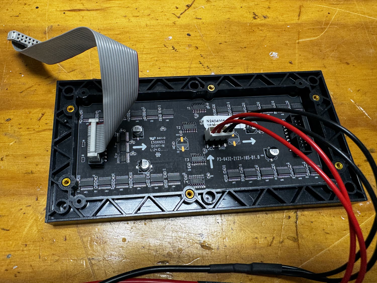 LED panel in the printed bezel
