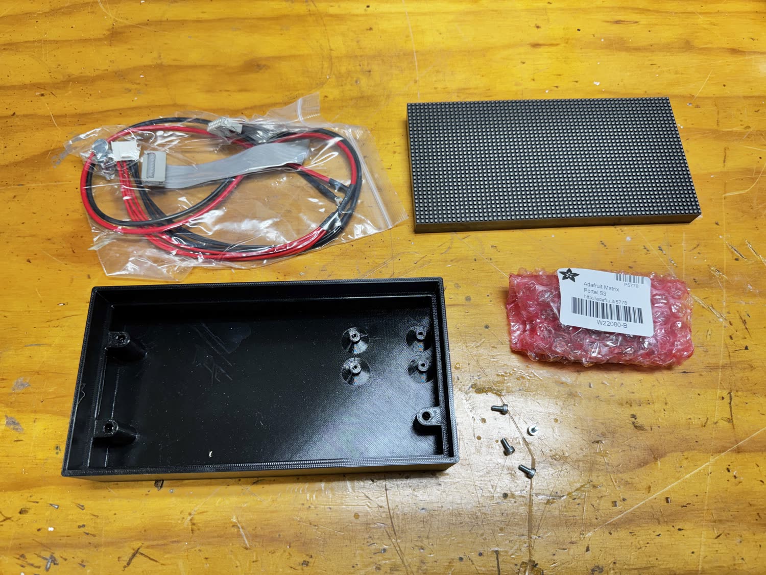All the parts laid out