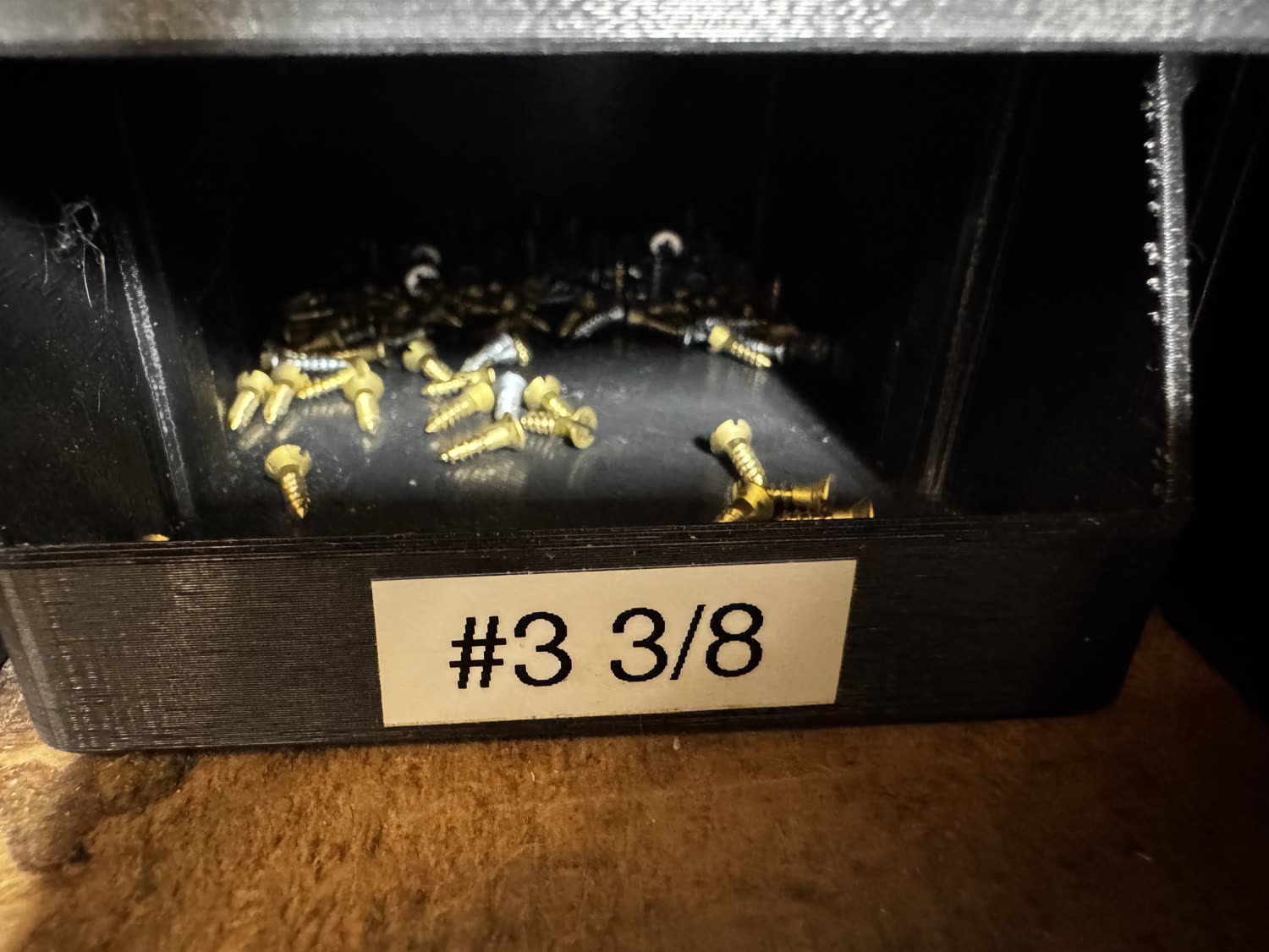 The #3 3/8-inch screws used to mount the board